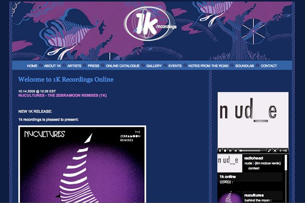 1K Recs website design by TriAgency