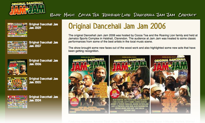 Dancehall JJ website design by TriAgency